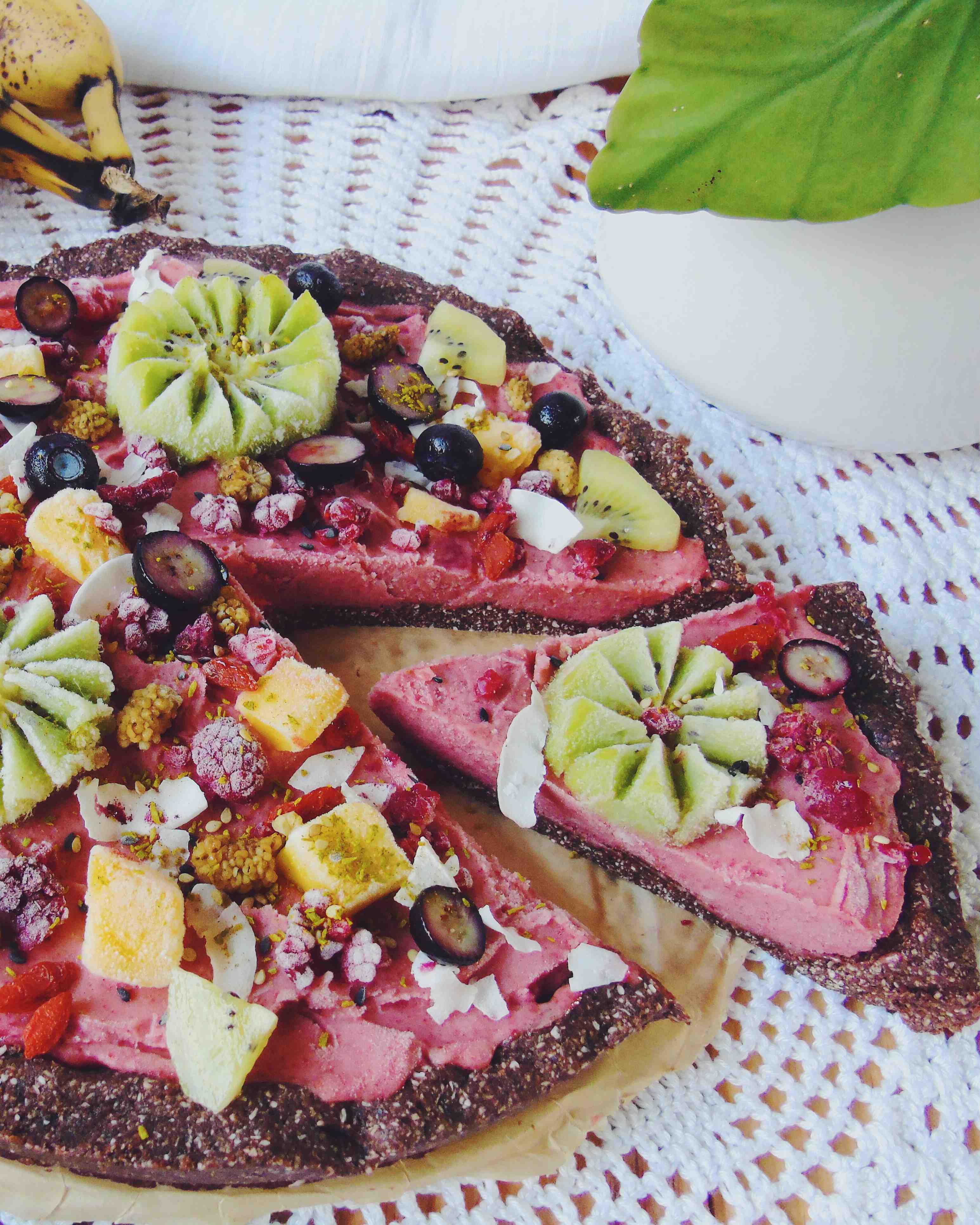 Raw Ice Cream Fruit Pizza the indigo kitchen