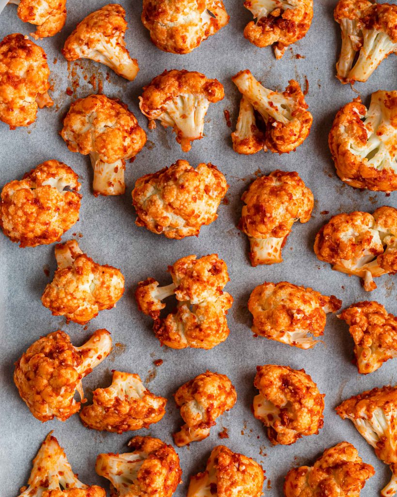 Cauliflower on parchment paper