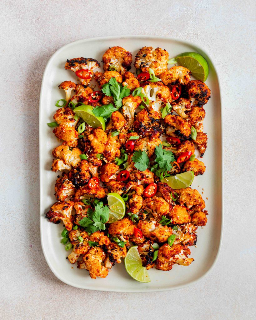 Plate of miso roasted cauliflower