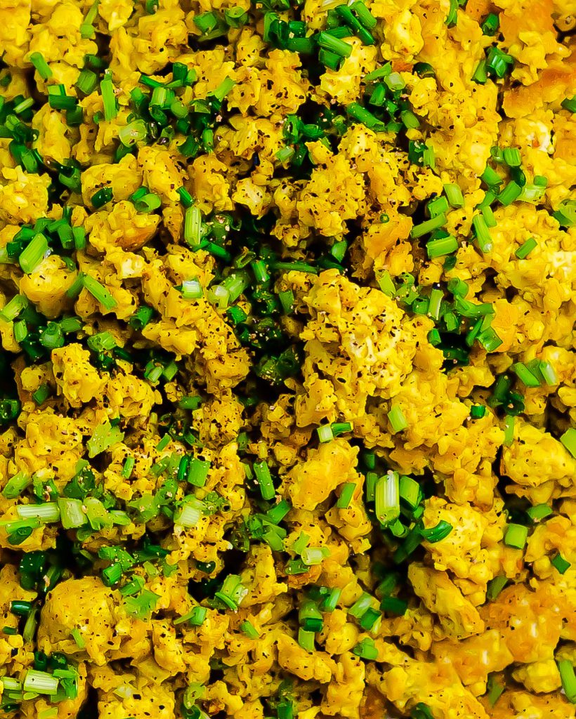 Close up of the tofu scramble