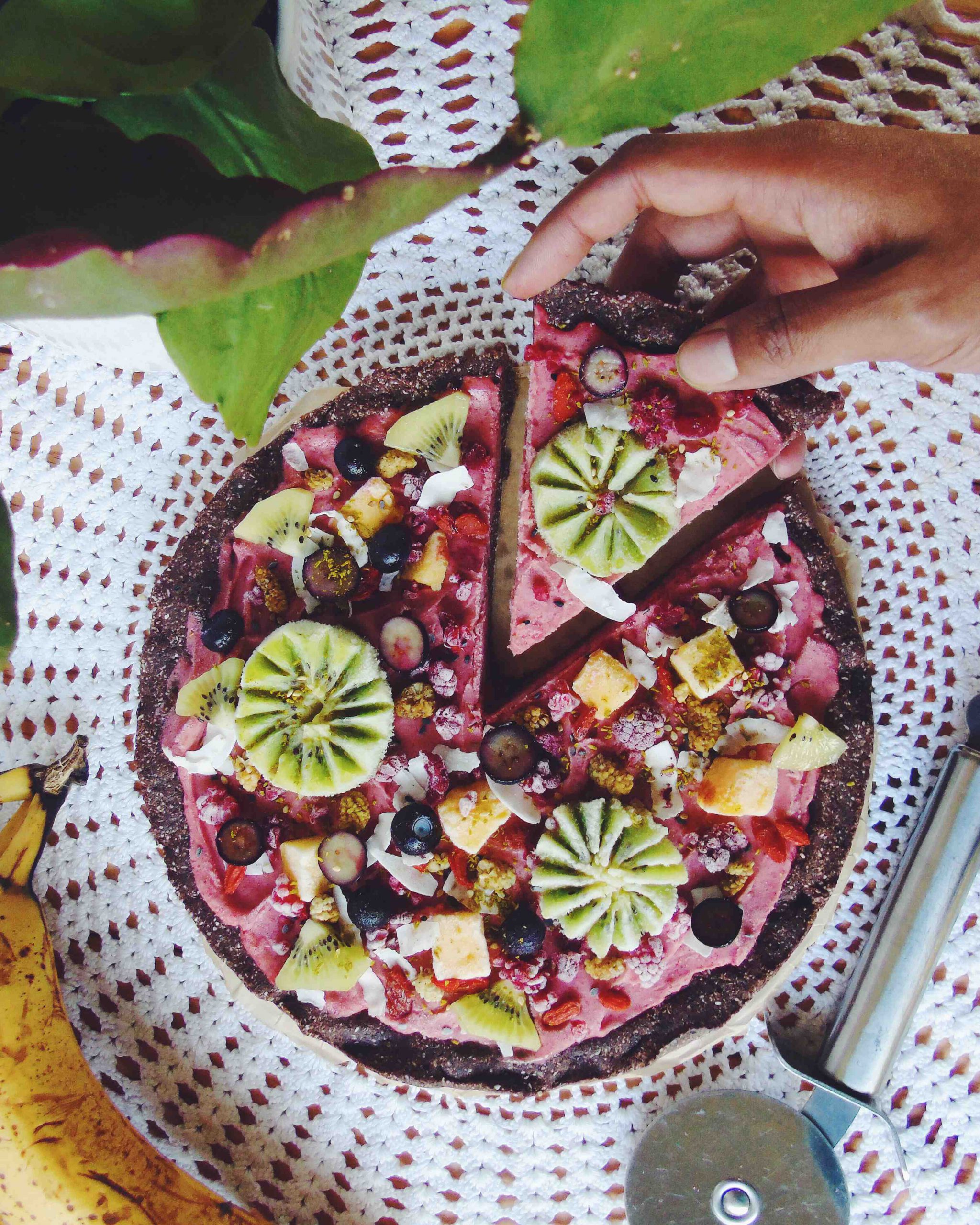 Raw Ice Cream Fruit Pizza the indigo kitchen