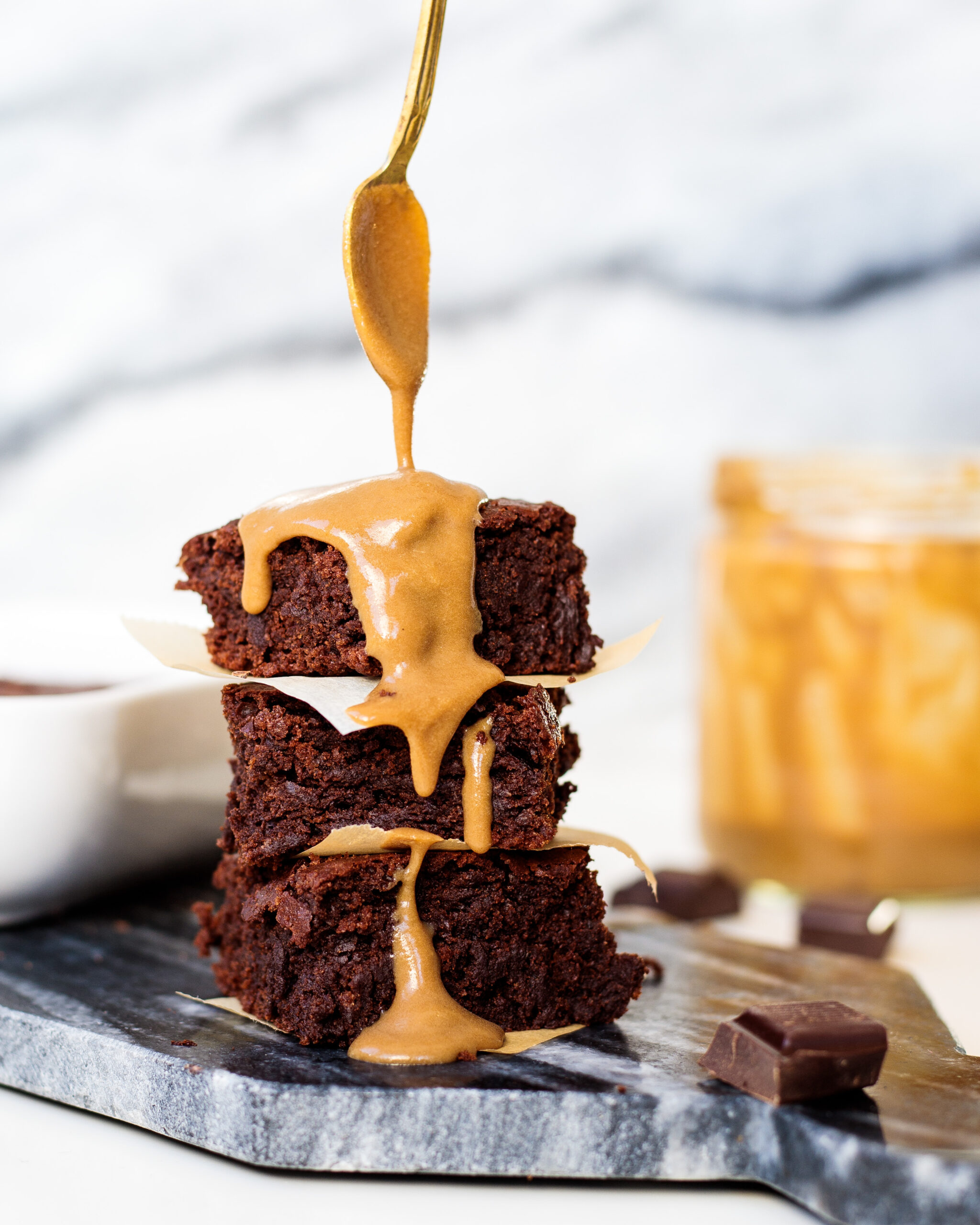 Salted Caramel Brownies the indigo kitchen