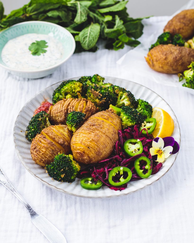 Garam Masala Hasselback Potatoes - the indigo kitchen