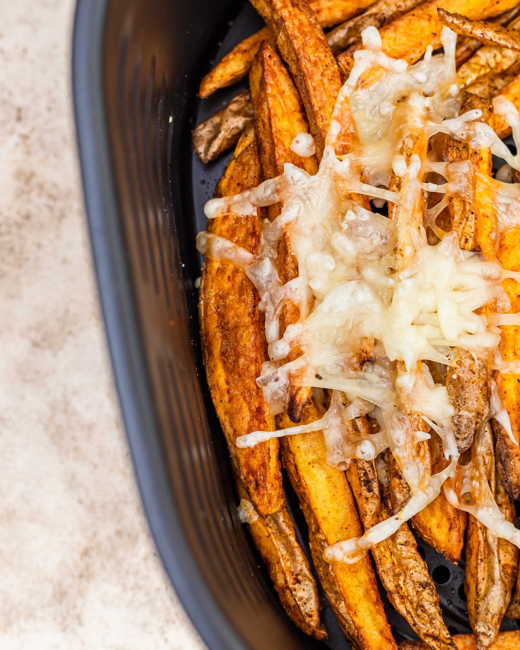 Cheesy Air Fryer Fries Loaded Cheese Fries the indigo kitchen